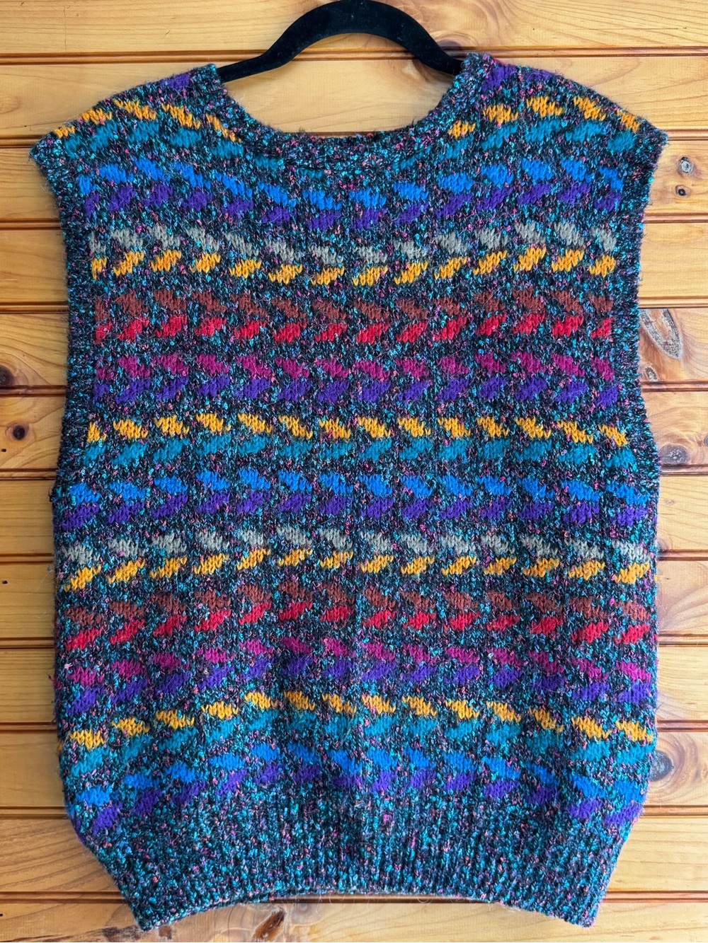 Vintage 90s Anderson-Little Sweater Vest M Rainbow Eclectic Grandpa Knit